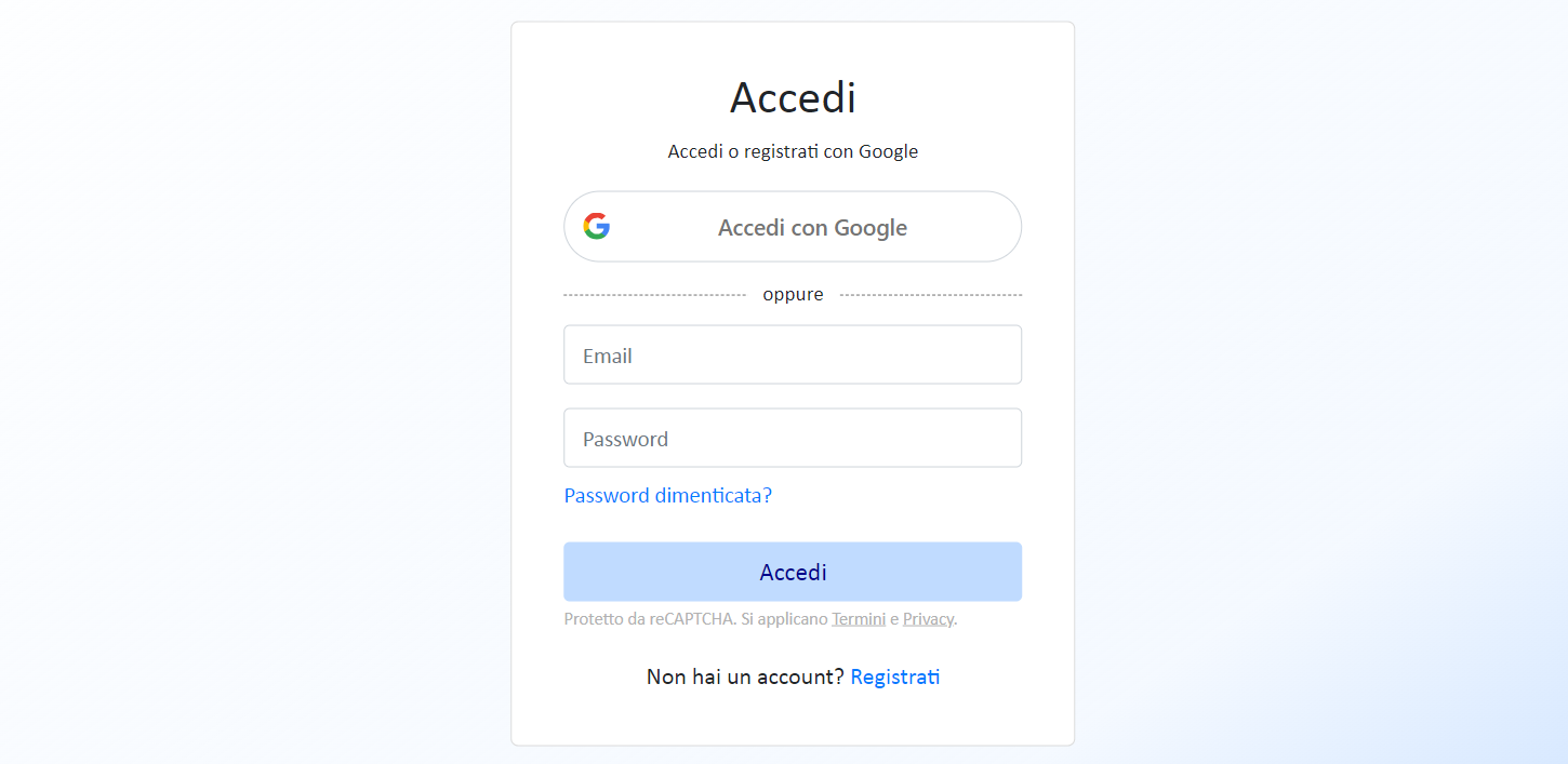 Accesso tramite Account Google