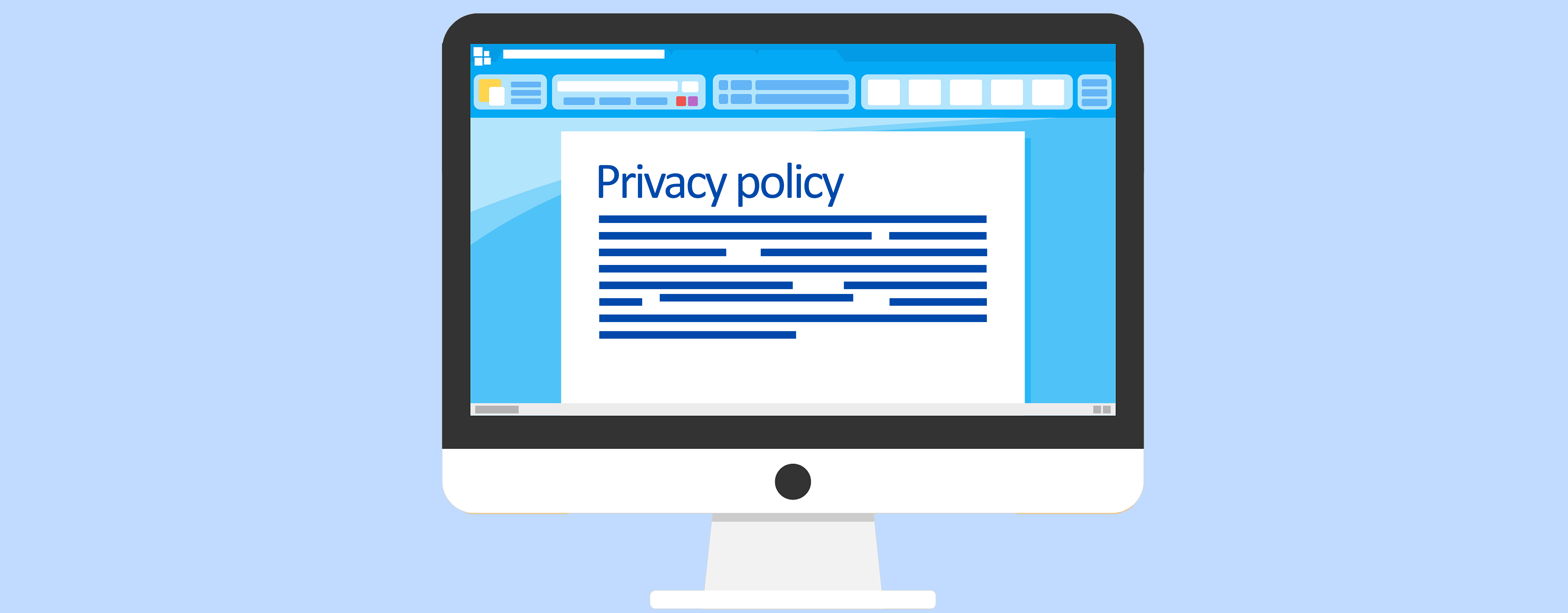 Privacy policy che viene scritta sul computer