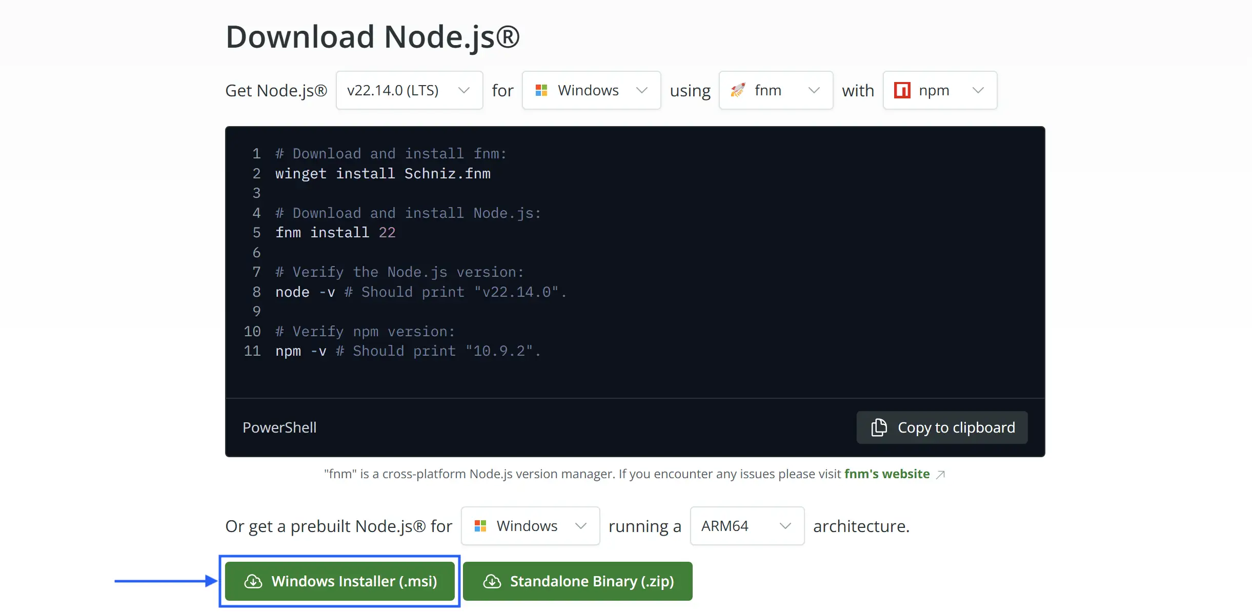Sito web ufficiale di Node.js