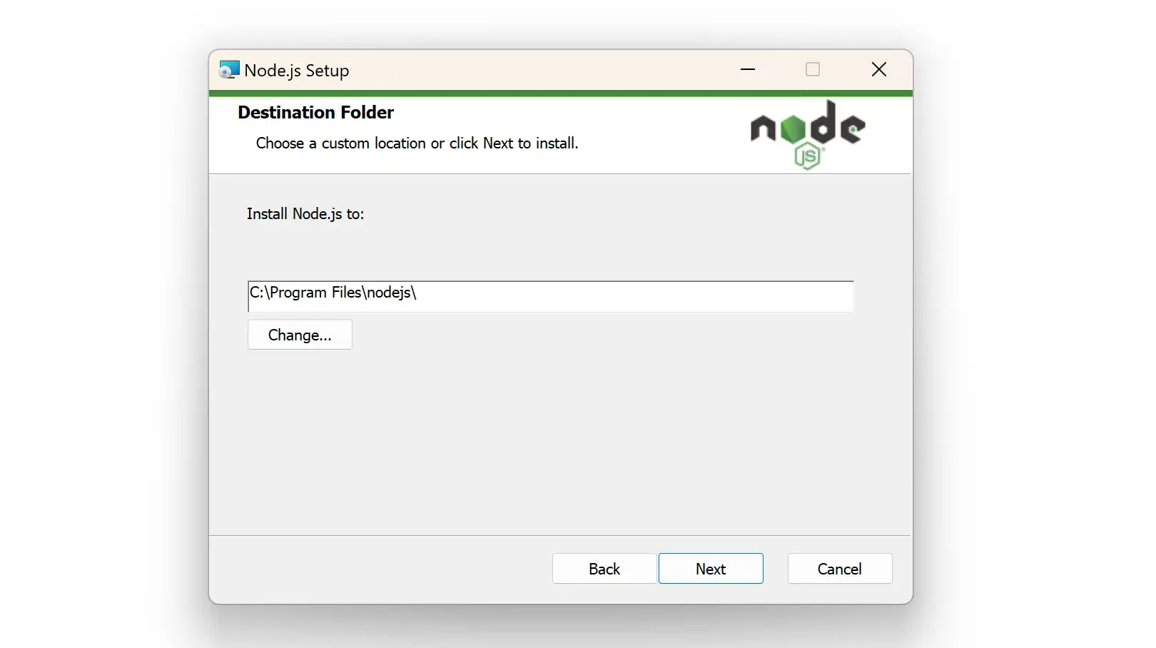 Installazione di Node.js e scelta della directory